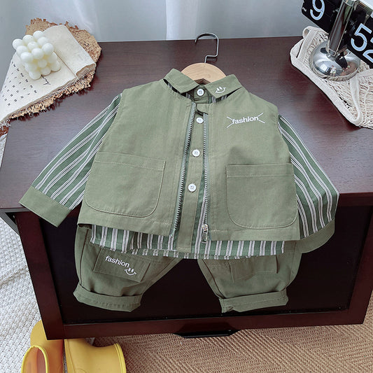 Conjunto Verde Militar para Niño