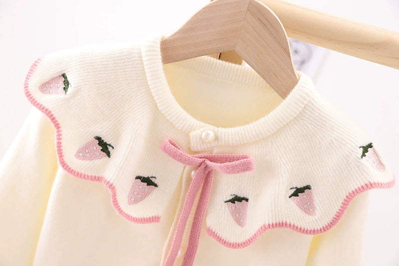 Cárdigan Infantil Volantes Fresas