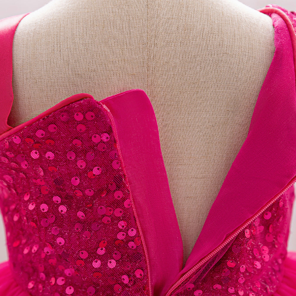 Vestido de Fiesta Infantil de Pedrería con Lazo