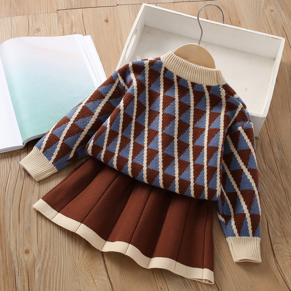 Conjunto de conejito de punto para mujer y niño.