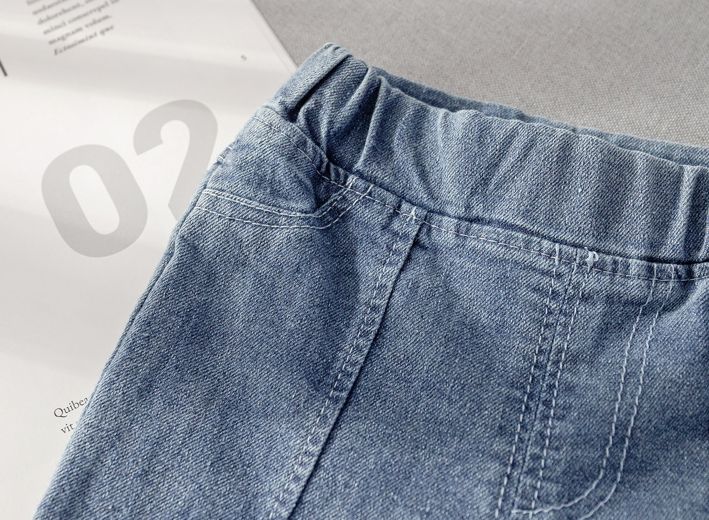 Pantalón Jeans Infantil Lazo y Perlas