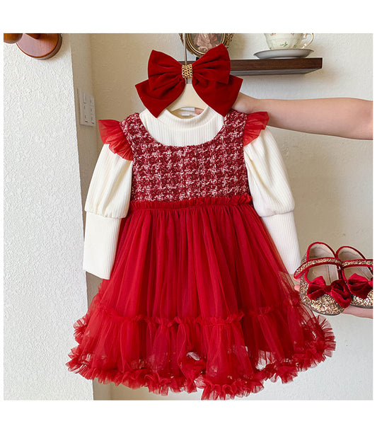 Vestido Infantil Rojo Invierno/Verano