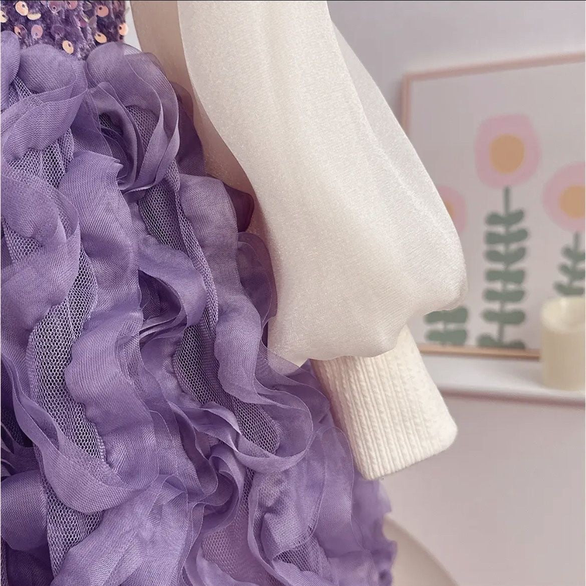 Vestido Infantil con Lazo Brillante