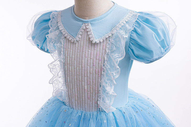 Vestido Infantil Princesa Tul Estrellas