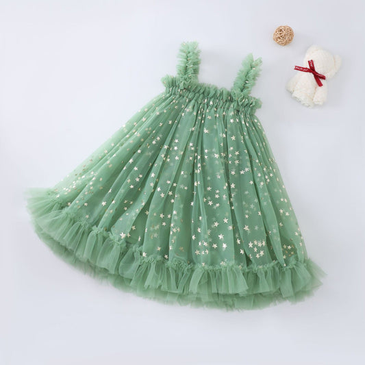 Vestido Infantil Tul Estrellas
