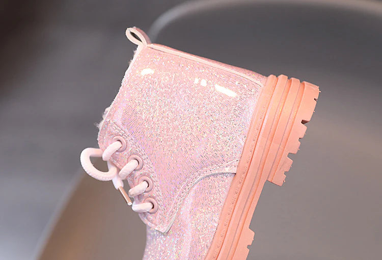 Bota Infantil Peluda Brillante Mujer