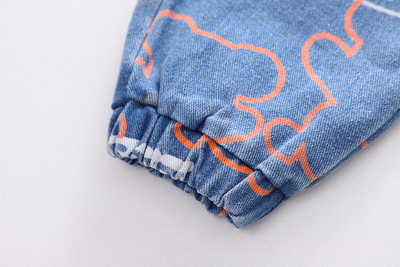 Conjunto de Jeans de 3 Piezas con Osito de Peluche para Niños