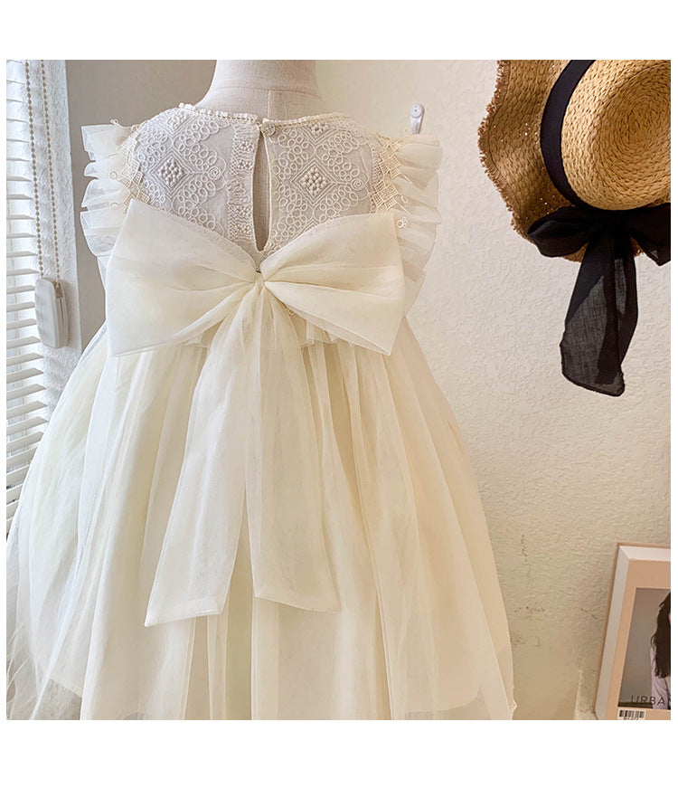 Vestido Infantil con Lazo de Tul