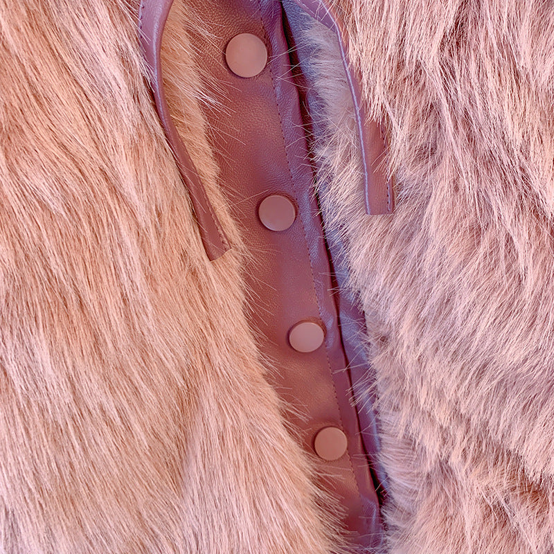 Abrigo de Piel Rosa para Niñas