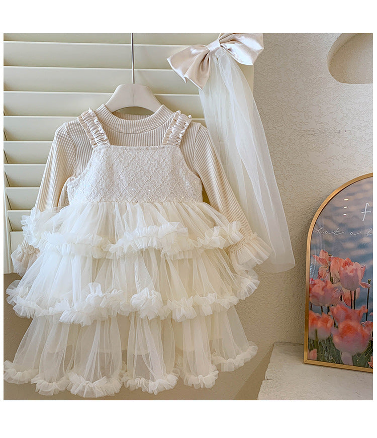 Vestido Infantil de Tul y Lazo