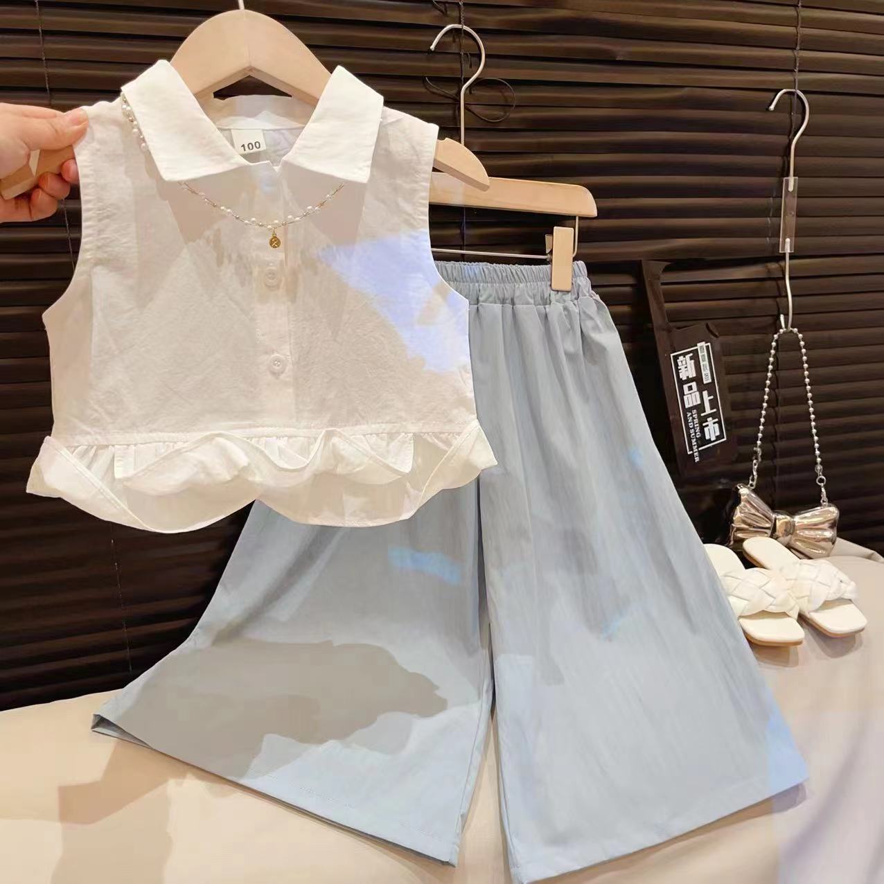 Conjunto Niña Blanco + Pantalón