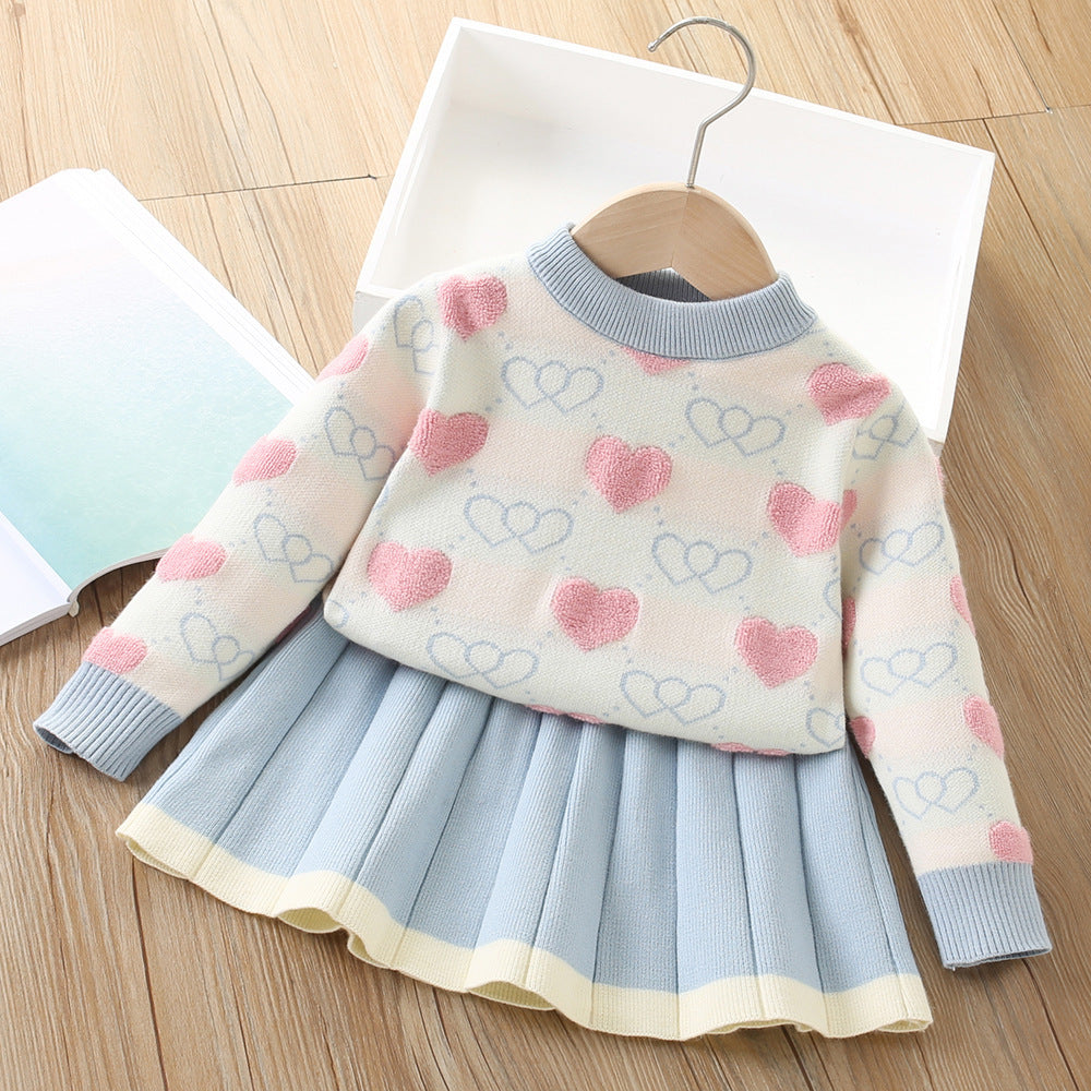 Conjunto de puntos en forma de corazón para niña