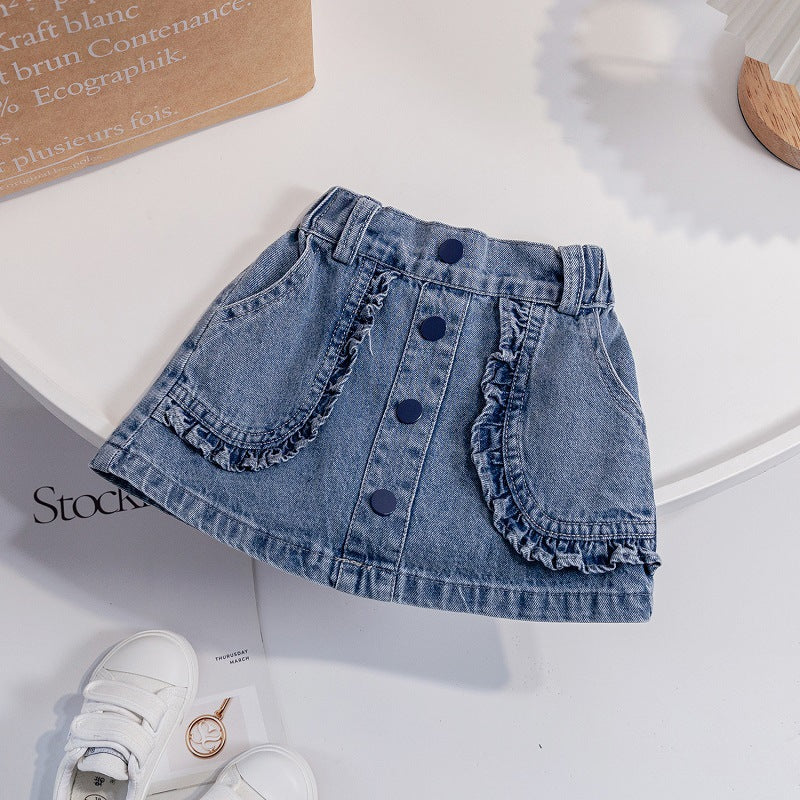 Falda Jeans Infantil Botones Pequeños