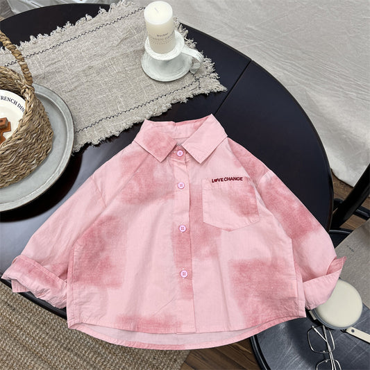 Camisa Infantil Bolsillo Rosa