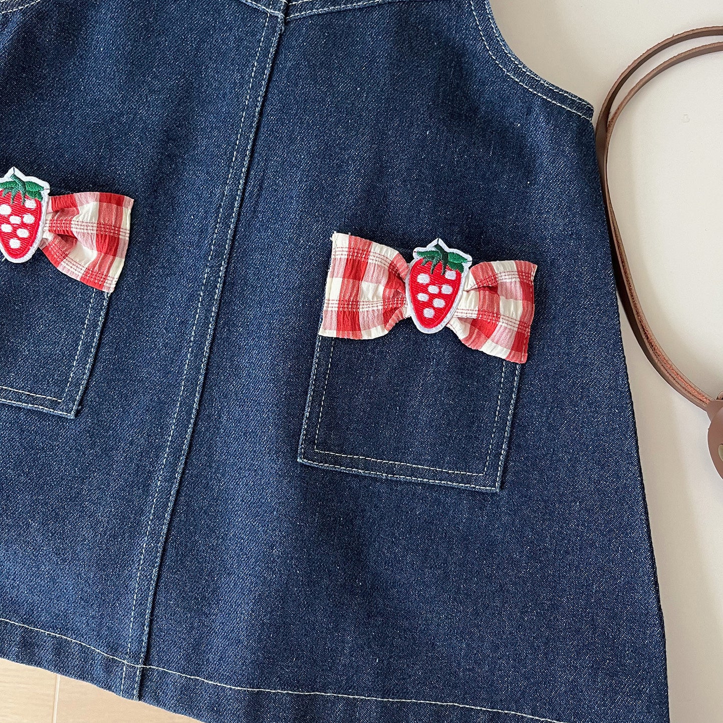 Conjunto infantil   Jeans De Fresa A Cuadros