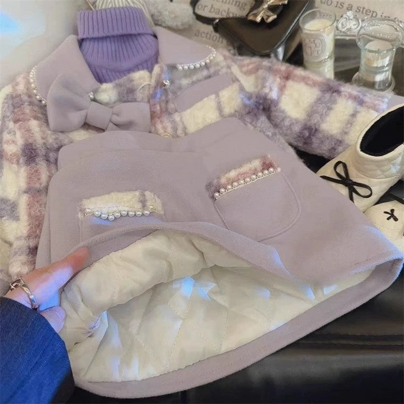 Conjunto Infantil de Invierno con Lazos