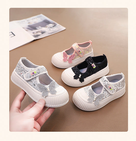 Zapatos de mariposa brillantes para niñas