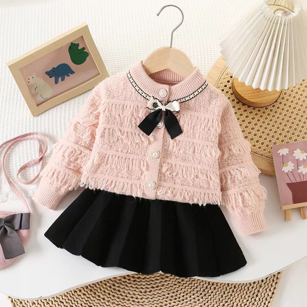Conjunto de invierno infantil con lazo
