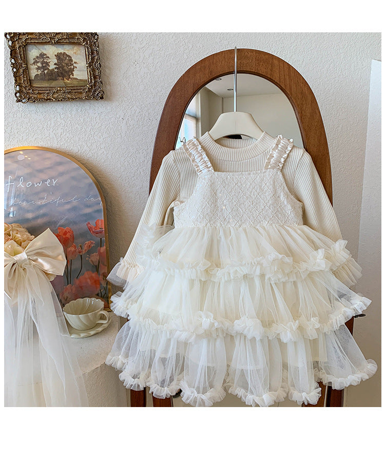 Vestido Infantil de Tul y Lazo