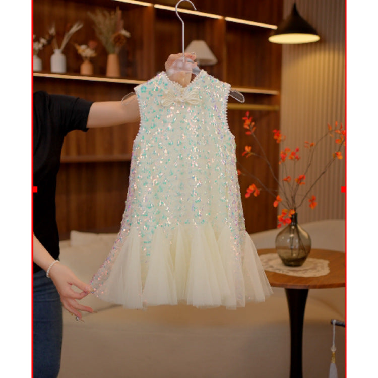 Vestido de Fiesta Infantil Lentejuelas y Tul