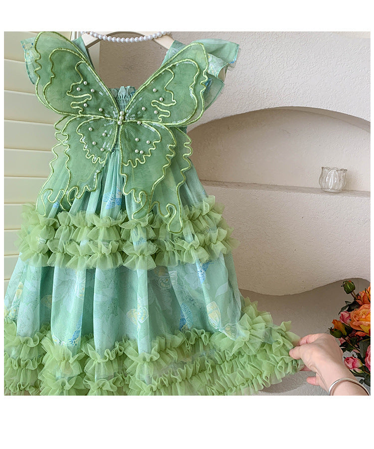 Vestido Infantil Asinha Tul Verde