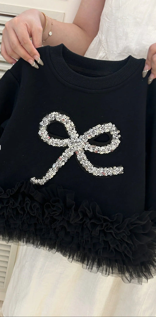 Vestido Infantil Negro con Lazo