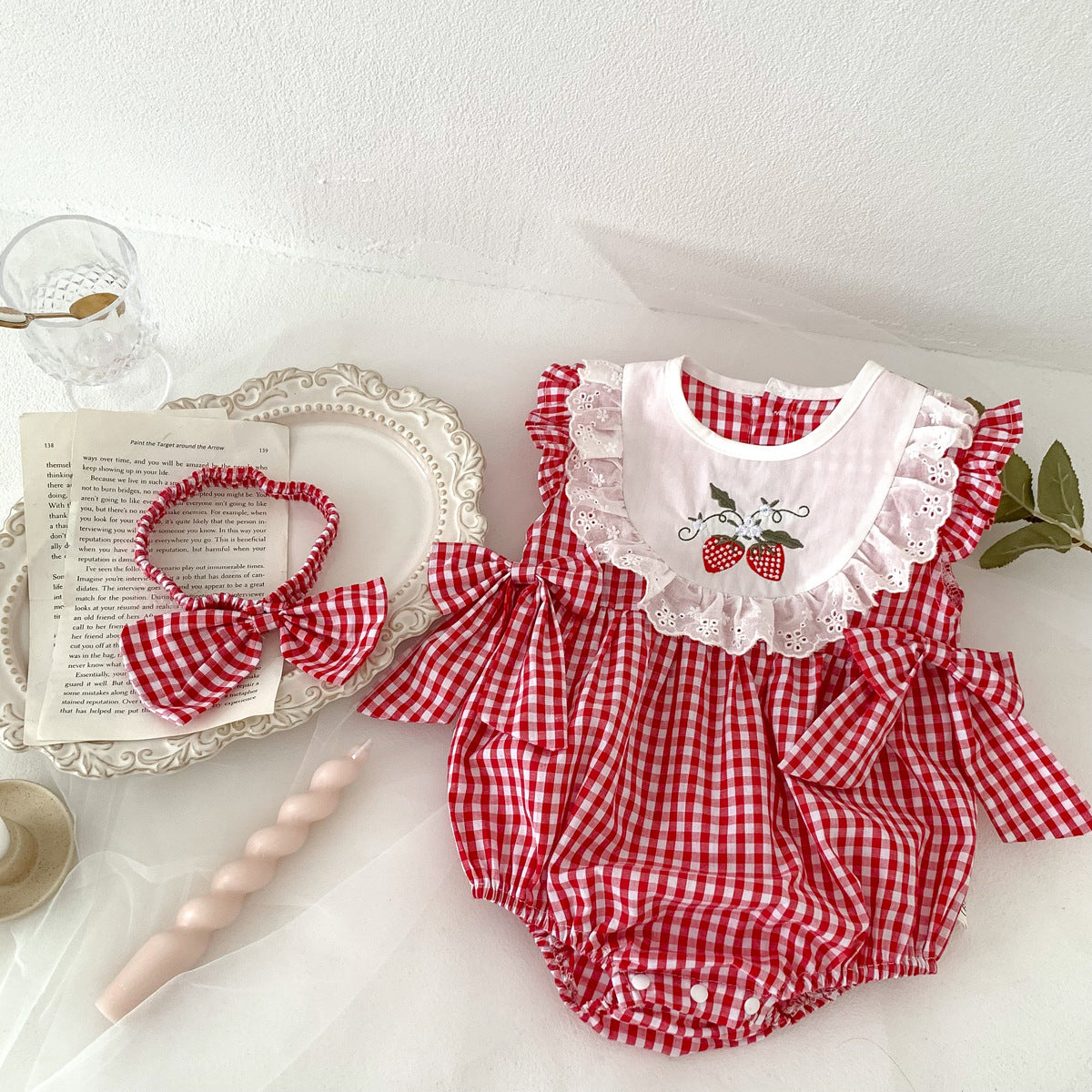 Body Infantil Cuadros Fresas
