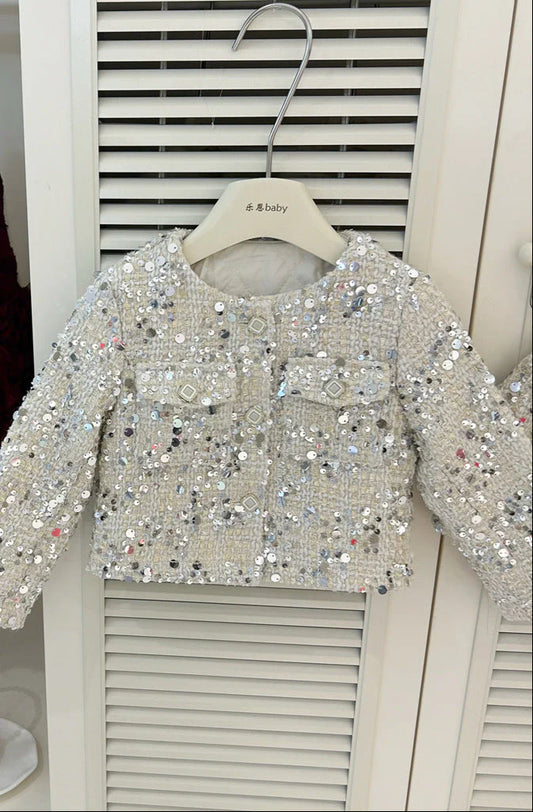 Conjunto de Niña en Plata Brillante