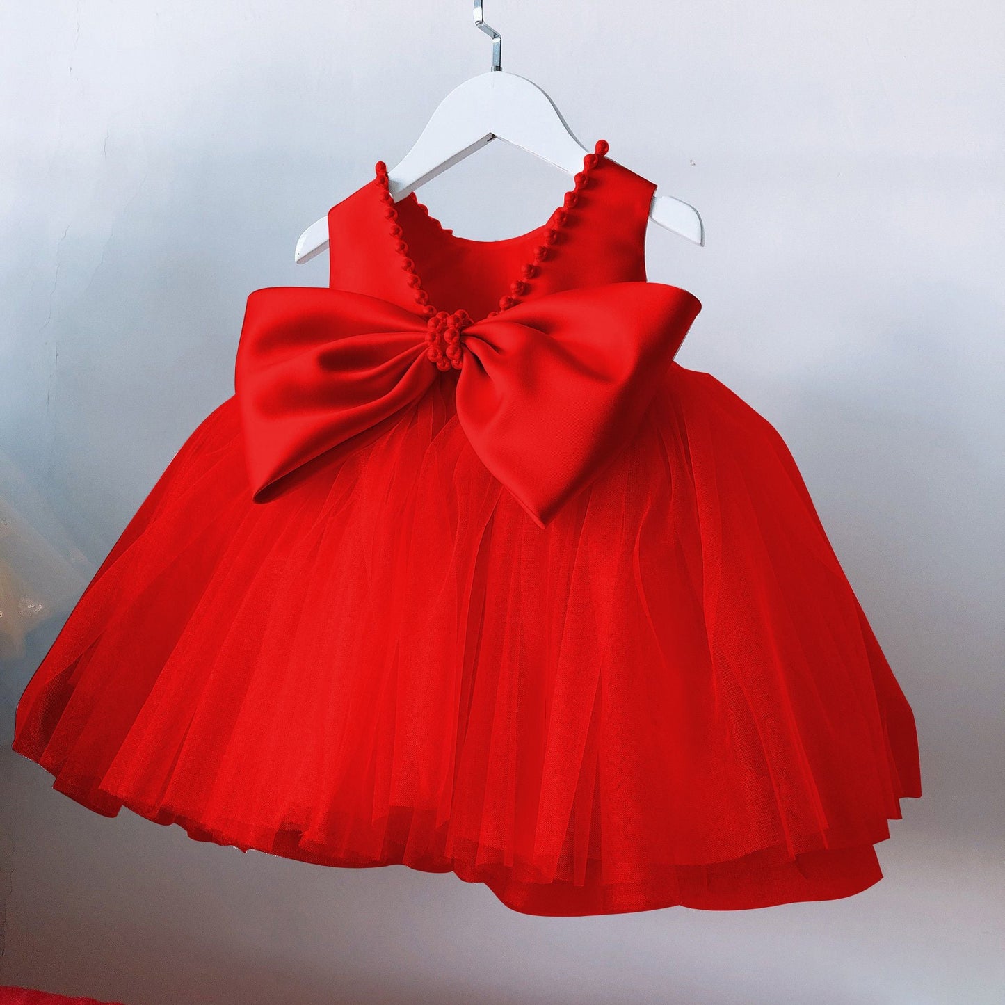 Vestido de fiesta infantil de tul con encaje