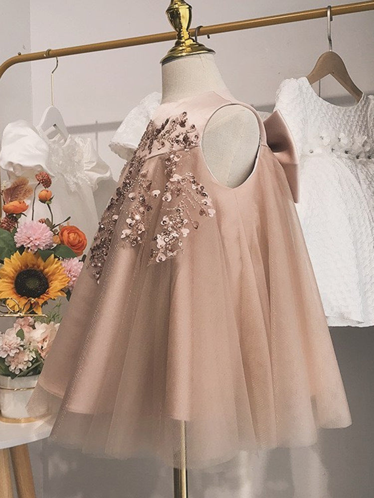 Vestido de Fiesta Infantil con Pedrería Floral