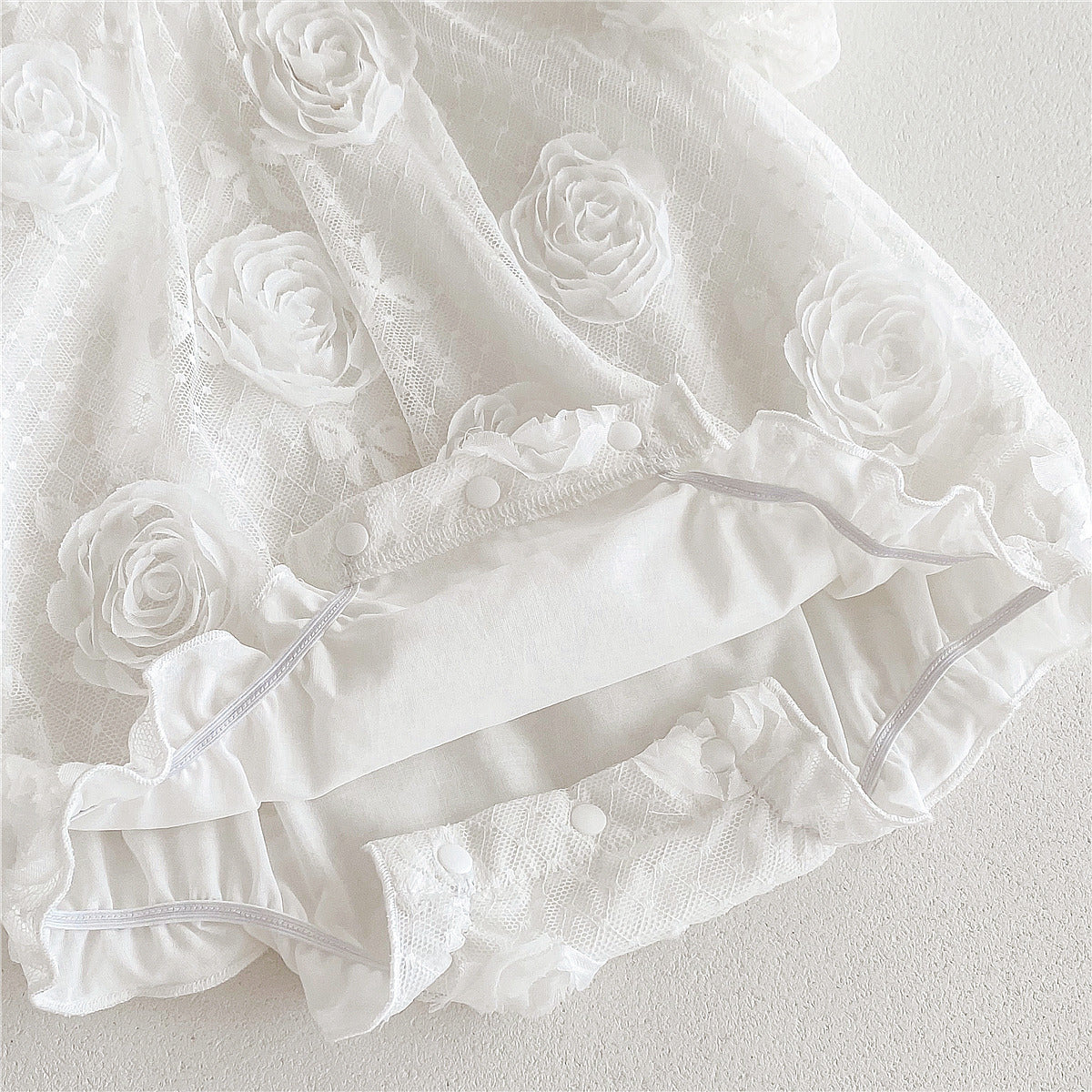 Body Infantil Flores Blancas