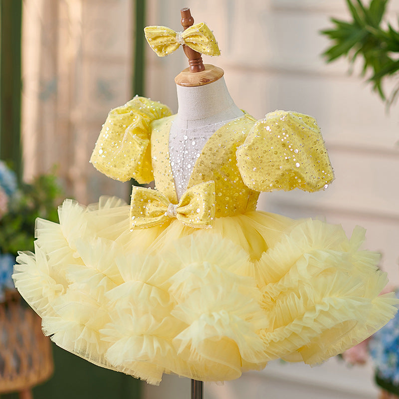 Vestido de Fiesta con Lazo y Destellos