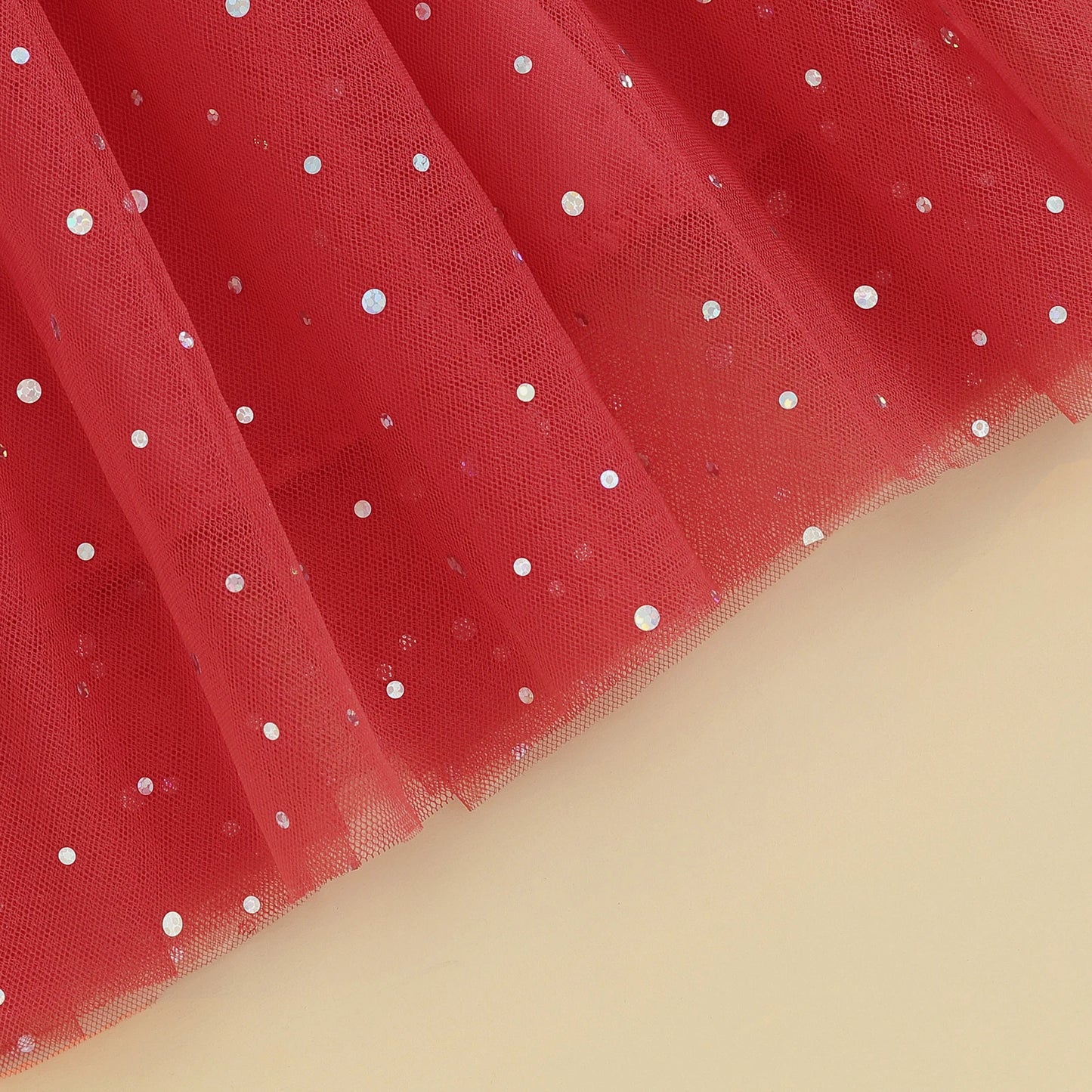 Vestido Infantil de Tirantes de Tul Navideño