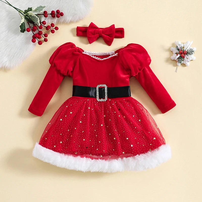 Vestido Infantil Puffy y Cinturón + Fajín