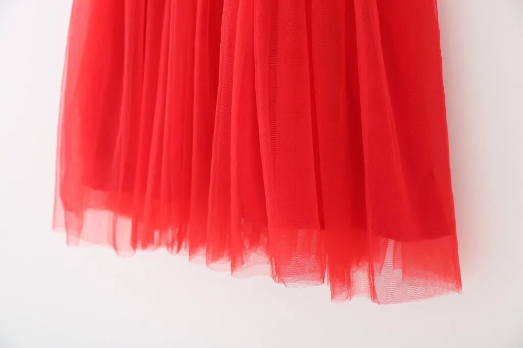Vestido de tul rojo