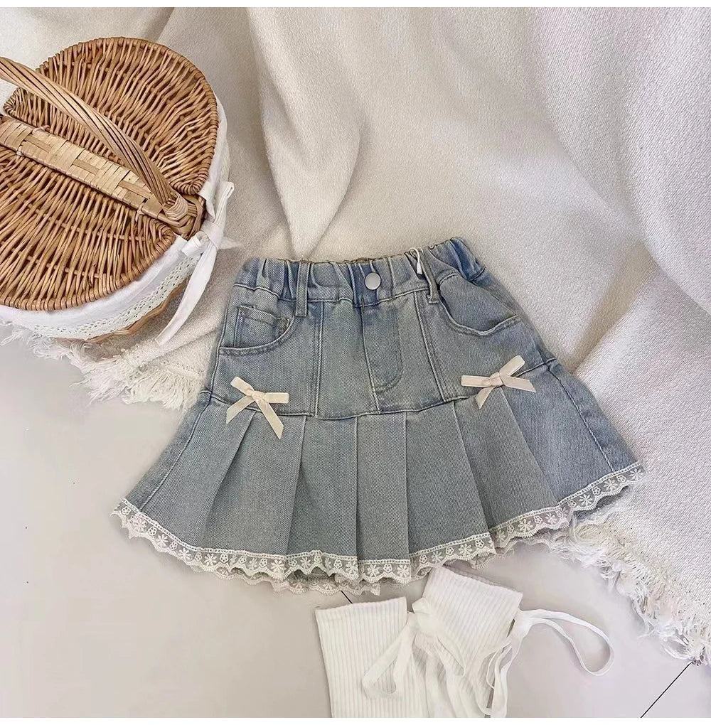 Falda Infantil  Jeans Lazos