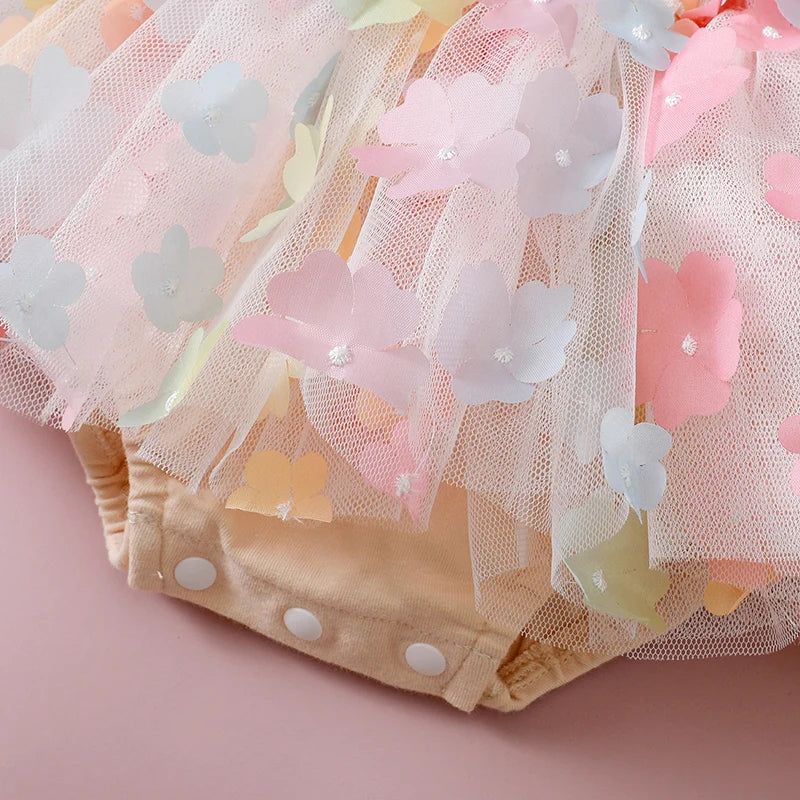 Body Infantil Florzinhas Colores + Lazo