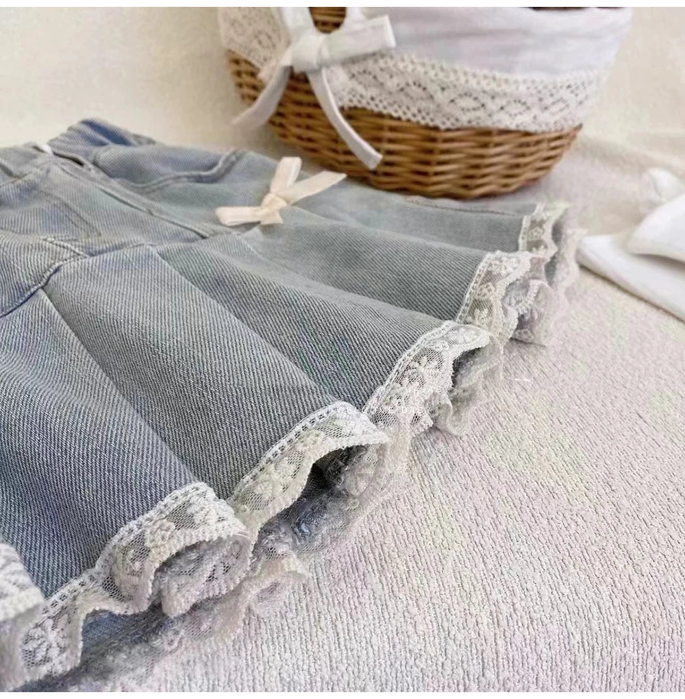 Falda Infantil  Jeans Lazos