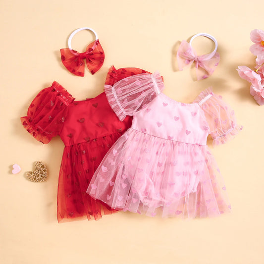 Body Infantil Corazones + Lazo
