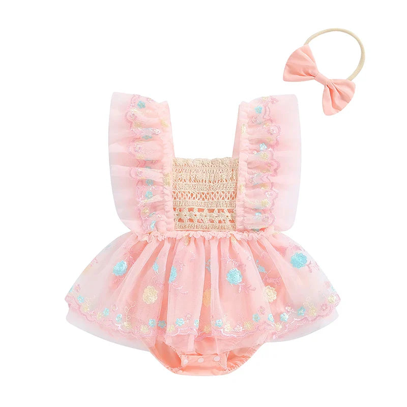Body Infantil con Flores Bordadas