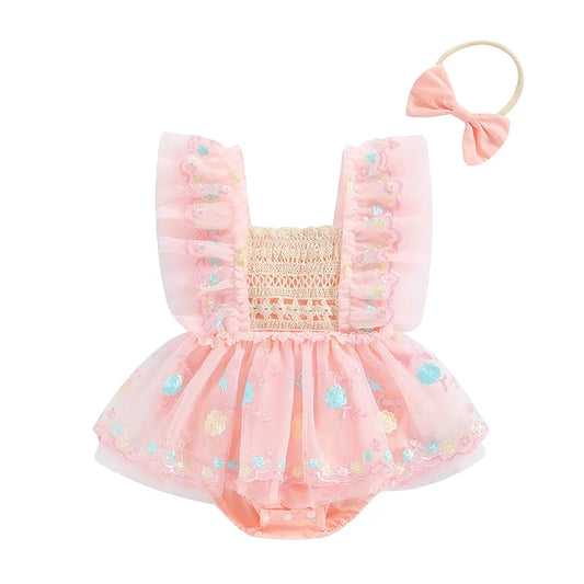 Body Infantil con Flores Bordadas