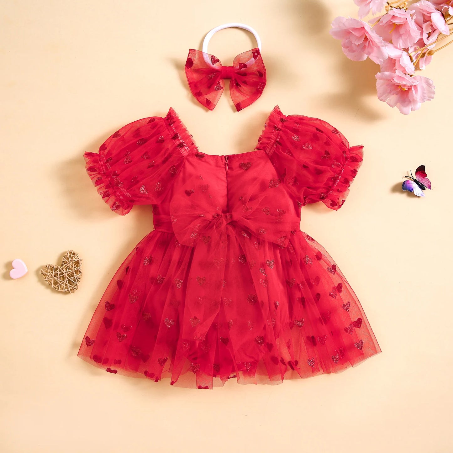 Body Infantil Corazones + Lazo