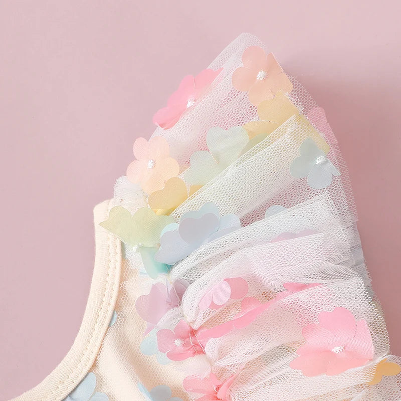 Body Infantil Florzinhas Colores + Lazo