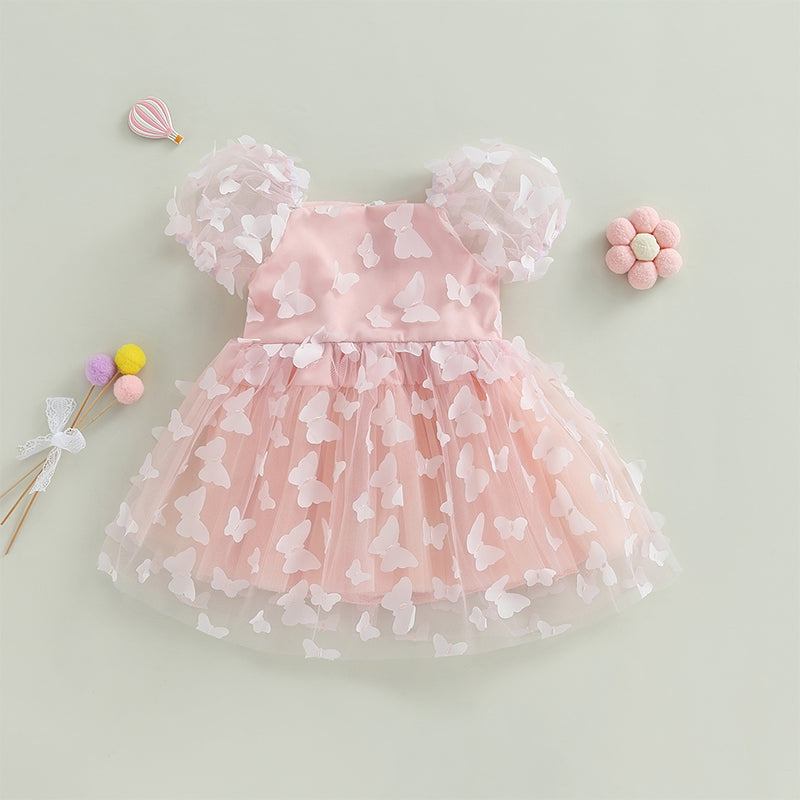 Vestido Infantil Mini Mariposas De Tul