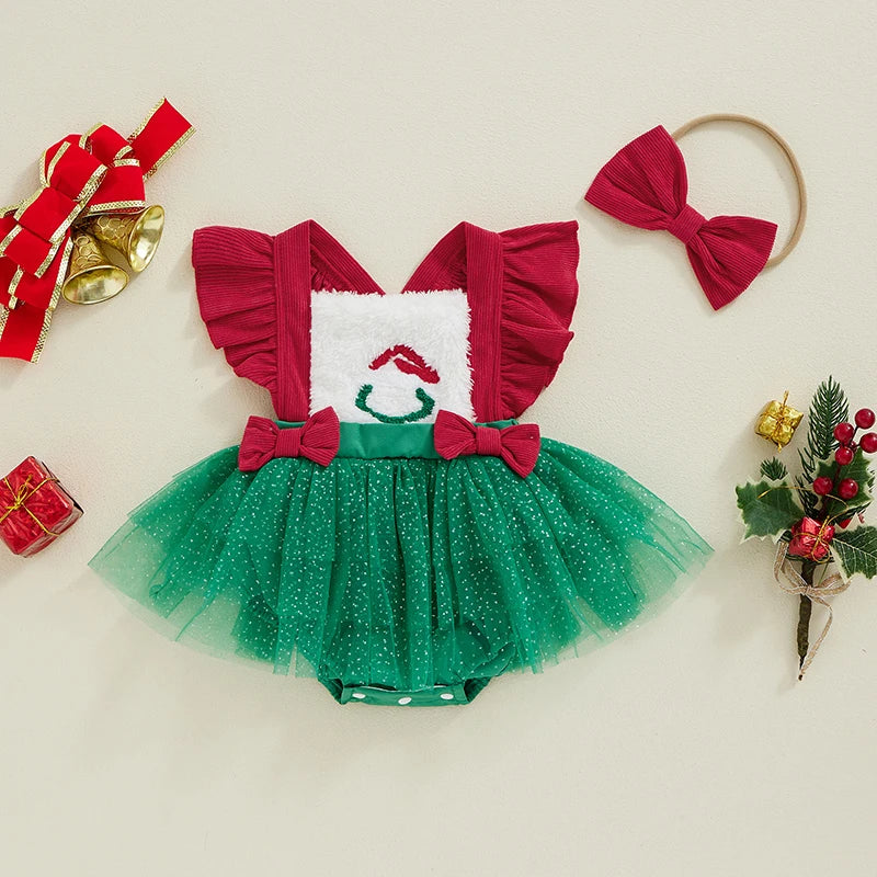 Body Infantil de Encaje Navideño