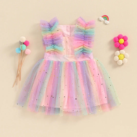 Vestido Infantil Tul Estrellas