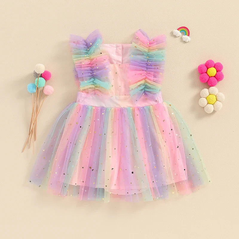 Vestido Infantil Tul Estrellas