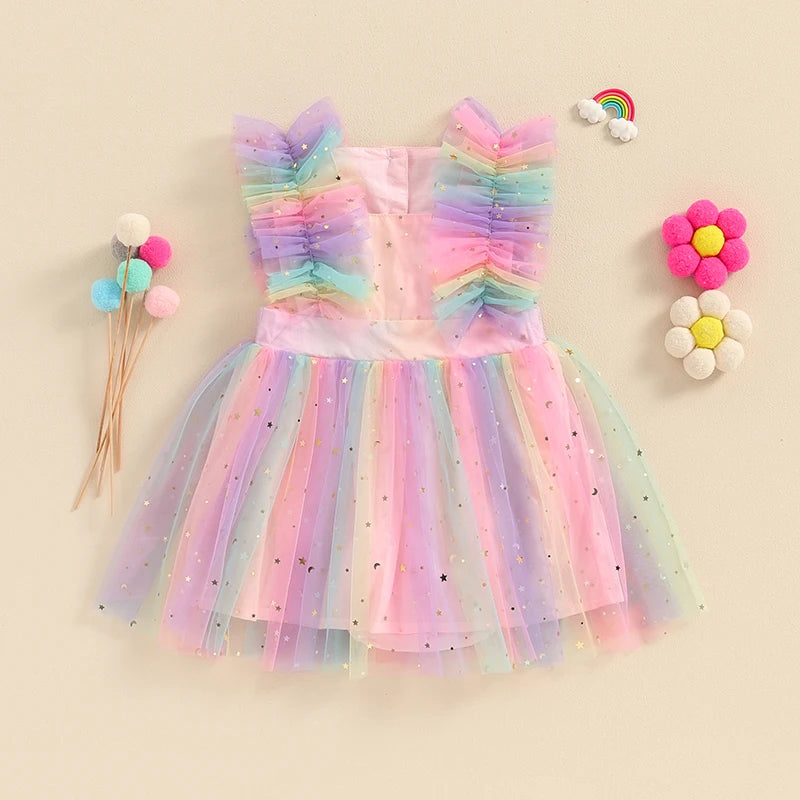 Vestido Infantil Tul Estrellas