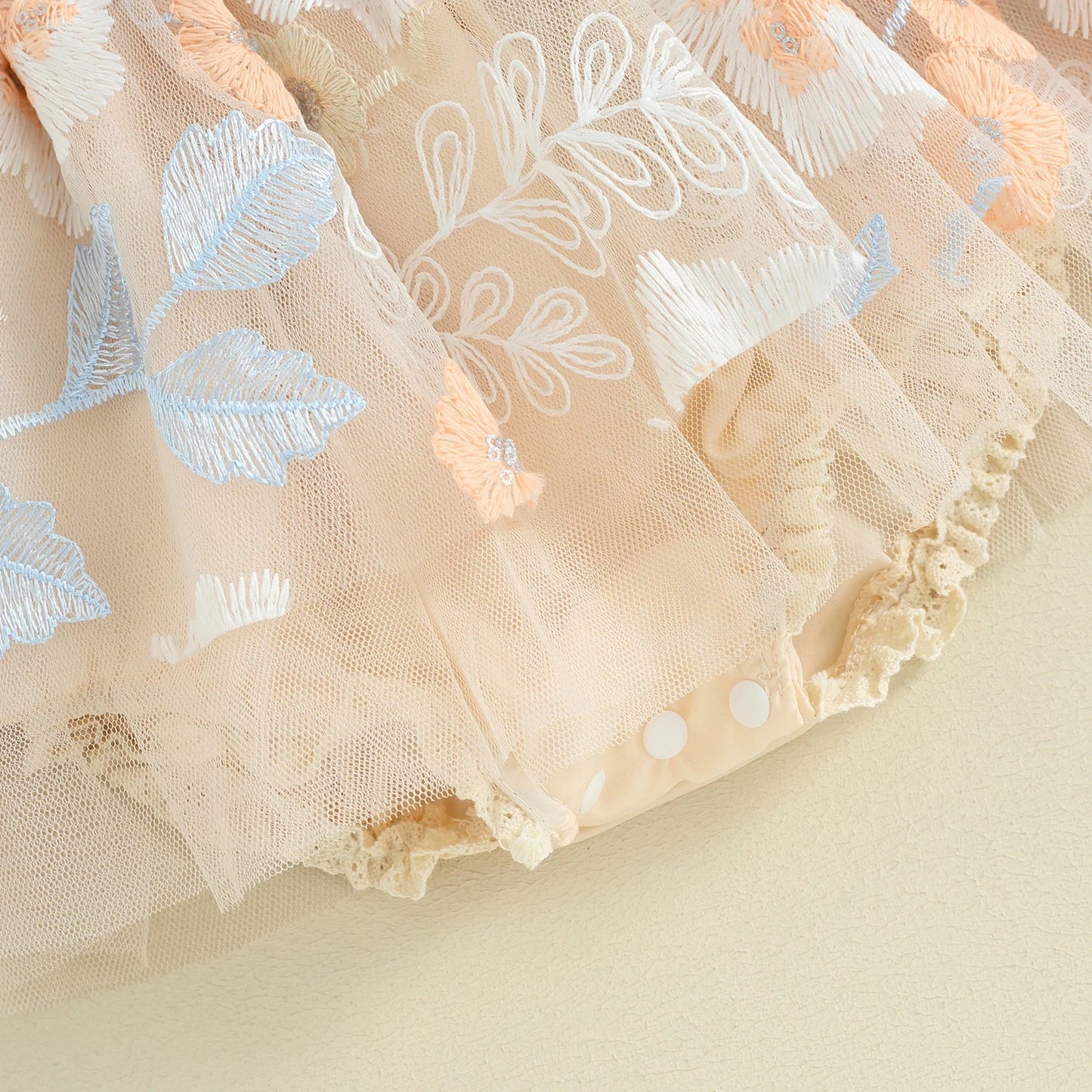 Body Infantil De Tul Con Bordado Floral