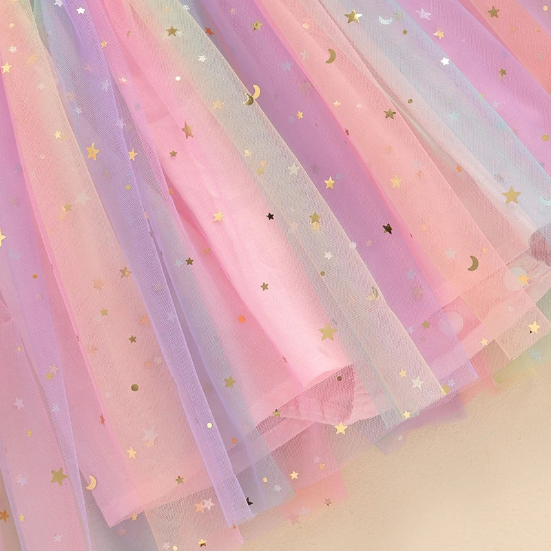 Vestido Infantil Tul Estrellas